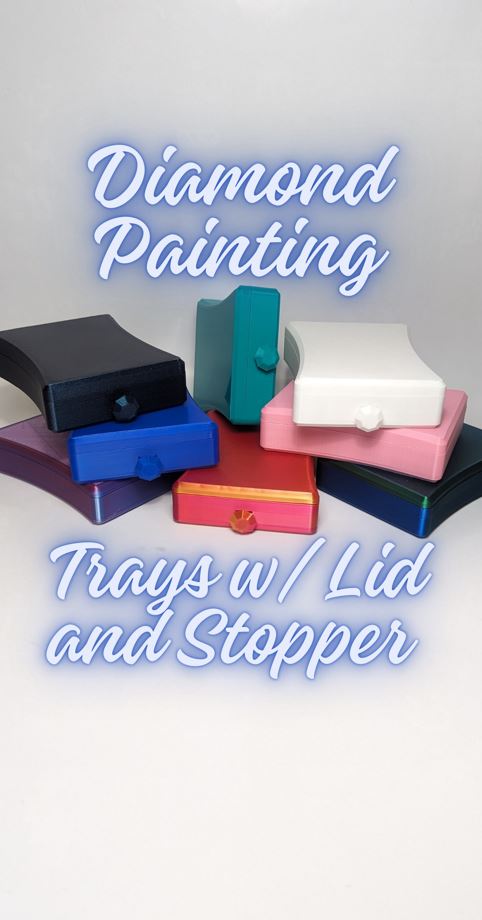 custom 3d printed diamond painting trays with lid and magnetic stopper