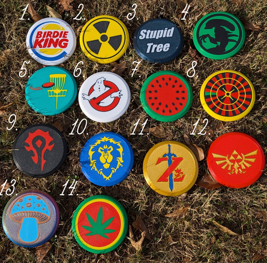 PDGA approved custom designed 3d printed disc golf mini markers