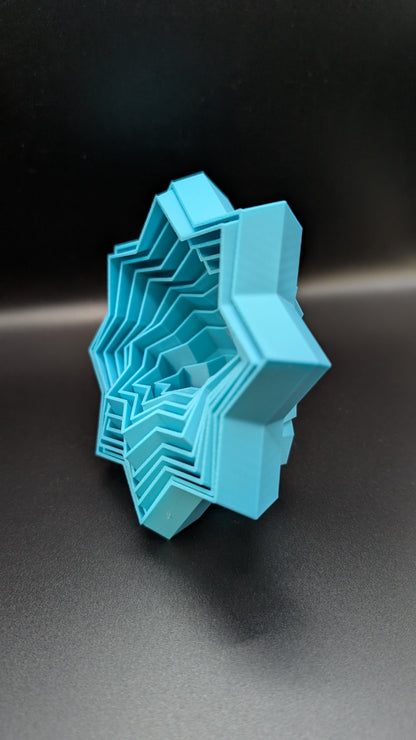 3d printed custom fractal star fidget toy