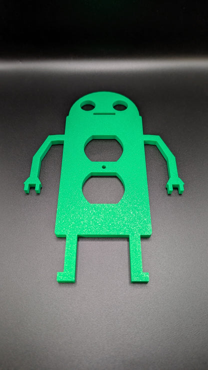 3d printed custom robot outlet cover for kids room or game room