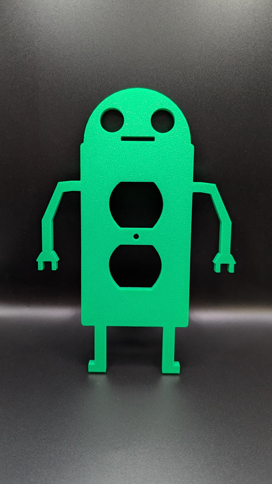 3d printed custom robot outlet cover for kids room or game room