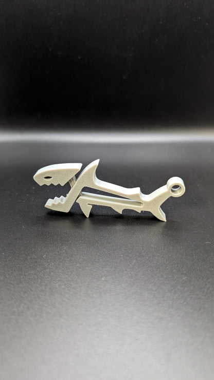 3d printed custom shark keychain